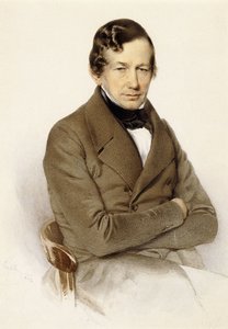 Retrato de Anton Diabelli, sentado medio cuerpo, 1842 de Franz Eybl