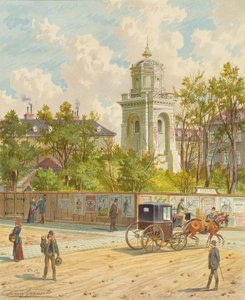 Währinger Strasse en Viena (con la torre del acueducto de Fernando) de Franz Gerasch