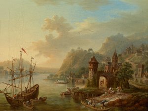 Un paisaje del Rin de Franz Hochecker