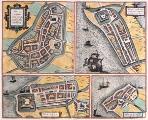 Bolsward, Stavoren, Harlingen y Hindeloopen, Países Bajos (grabado) de Franz Hogenberg