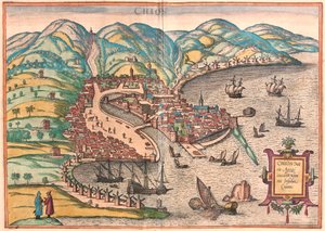 Chios o Chio, Grecia (grabado) de Franz Hogenberg