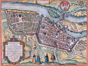 Plano de Magdeburgo (Magdeburgum), Alemania de Franz Hogenberg