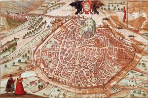 Mapa de Aviñón - Francia (grabado) de Franz Hogenberg