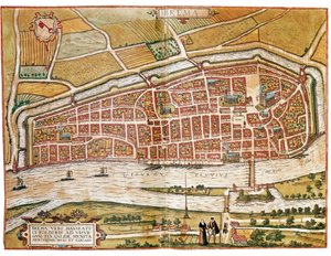 Mapa de Bremen (grabado) de Franz Hogenberg