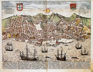 Mapa de Lisboa - Portugal (grabado)