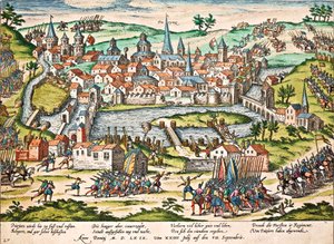 Los papistas sitian Poitiers, julio de 1569 de Franz Hogenberg