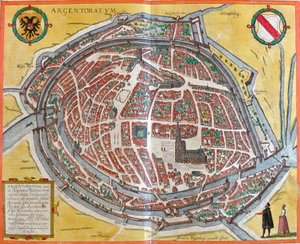 Plano de Estrasburgo (Argentoratum), Francia (aguafuerte)