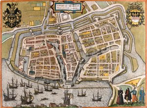 Plano de Emden (Emuda), Alemania de Franz Hogenberg