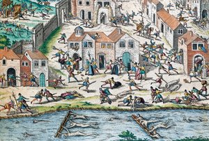 Escena de las Guerras de Religión en Francia de Franz Hogenberg