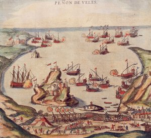 El corsario otomano Khayr al-Din Barbarroja contra el ejército de Carlos V, por Franz Hogenberg de Franz Hogenberg