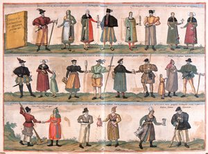 Varios trajes de Dithmarschen y alrededores, Alemania (grabado) de Franz Hogenberg