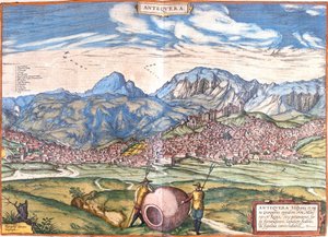 Vista de Antequera, España de Franz Hogenberg