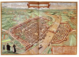 Vista de Frankfurt am Main, Alemania (grabado) de Franz Hogenberg