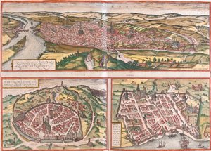 Vista de Ruan (Rotomagus), Nimes (Nemausus) y Burdeos (Burdigala), Francia