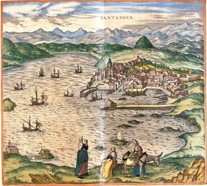 Vista de Santander, España de Franz Hogenberg