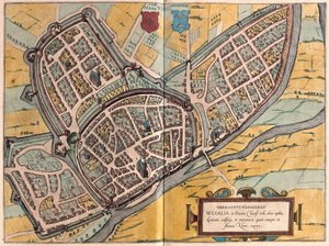 Wesel en Renania del Norte-Westfalia, Alemania (grabado) de Franz Hogenberg