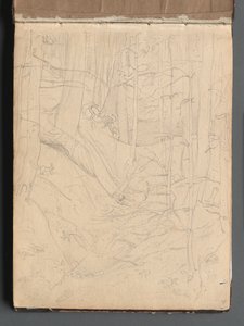 Álbum con vistas de Roma y alrededores, estudios de paisajes, página 01a: Paisaje romano de Franz Johann Heinrich Nadorp