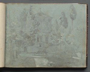 Album with Views of Rome and Surroundings, Landscape Studies, page 05a: "Saint Isidoro" de Franz Johann Heinrich Nadorp