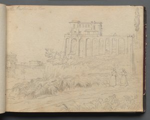 Album with Views of Rome and Surroundings, Landscape Studies, page 07a: "Villla Barberini in Rome" de Franz Johann Heinrich Nadorp