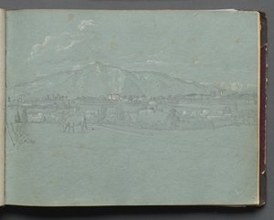 Álbum con vistas de Roma y alrededores, estudios de paisajes, página 10a: Paisaje romano de Franz Johann Heinrich Nadorp