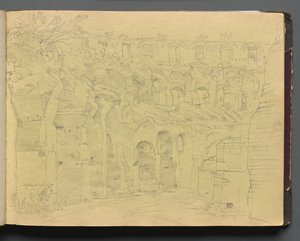 Álbum con vistas de Roma y alrededores, estudios de paisajes, página 12a: Ruinas romanas de Franz Johann Heinrich Nadorp