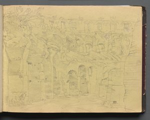 Album with Views of Rome and Surroundings, Landscape Studies, page 12a: Roman ruins de Franz Johann Heinrich Nadorp