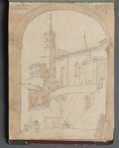 Album with Views of Rome and Surroundings, Landscape Studies, page 18a: Saint John Lateran, Rome de Franz Johann Heinrich Nadorp