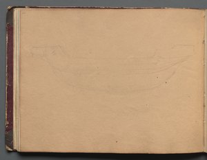 Álbum con vistas de Roma y alrededores, estudios de paisajes, página 19b: Boceto de un barco de Franz Johann Heinrich Nadorp