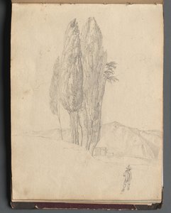 Album with Views of Rome and Surroundings, Landscape Studies, page 20a: Trees de Franz Johann Heinrich Nadorp