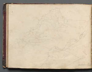 Álbum con vistas de Roma y alrededores, estudios de paisajes, página 20b: Cervera de Franz Johann Heinrich Nadorp