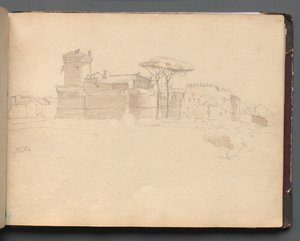 Álbum con Vistas de Roma y Alrededores, Estudios de Paisajes, página 28a: Ostia de Franz Johann Heinrich Nadorp