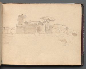 Album with Views of Rome and Surroundings, Landscape Studies, page 28a: "Ostia"  de Franz Johann Heinrich Nadorp