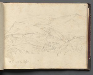 Album with Views of Rome and Surroundings, Landscape Studies, page 34a: "St. Francesco" de Franz Johann Heinrich Nadorp