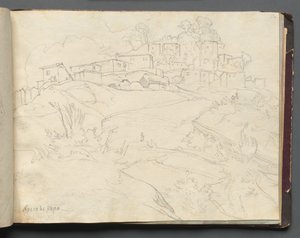 Álbum con vistas de Roma y alrededores, estudios de paisajes, página 35a: Rocca di Papa de Franz Johann Heinrich Nadorp