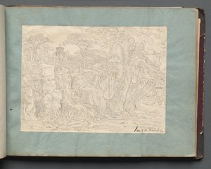 Album with Views of Rome and Surroundings, Landscape Studies, page 36a: Roman View de Franz Johann Heinrich Nadorp