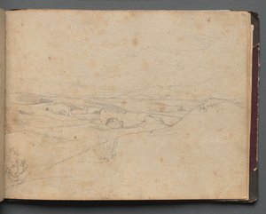 Álbum con vistas de Roma y alrededores, estudios de paisajes, página 40a: Paisaje romano de Franz Johann Heinrich Nadorp