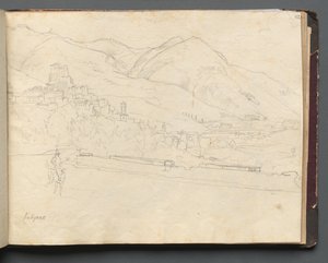 Álbum con vistas de Roma y alrededores, estudios de paisajes, página 42a: Paisaje romano de Franz Johann Heinrich Nadorp
