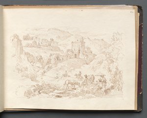 Album with Views of Rome and Surroundings, Landscape Studies, page 43a: Roman Landscape de Franz Johann Heinrich Nadorp