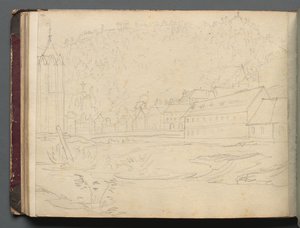 Álbum con vistas de Roma y alrededores, estudios de paisajes, página 48b: Paisaje romano de Franz Johann Heinrich Nadorp