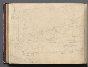 Album with Views of Rome and Surroundings, Landscape Studies, page 48b: Roman Landscape de Franz Johann Heinrich Nadorp