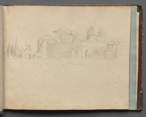 Album with Views of Rome and Surroundings, Landscape Studies, page 51a: Roman Landscape de Franz Johann Heinrich Nadorp