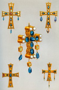 Cruces de oro de un rey de los godos, siglo VII, 1870 de Franz Kellerhoven