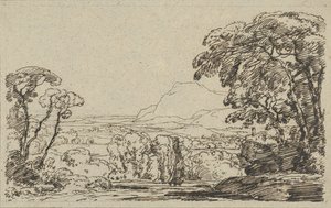 Paisaje con valle en las montañas