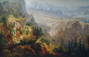 Emperador Maximiliano I (?) cazando un íbice de Franz Krammer