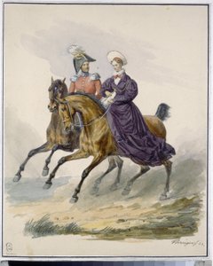 El emperador Nicolás I (1796-1855) y la emperatriz Alexandra Fedorovna (nee Charlotte de Prusia de Franz Krüger
