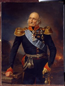 Retrato del Mariscal como Louis Adolphe Pierre zu Sayn Wittgenstein (1769-1843). (Retrato del Mariscal de Campo Conde Ludwig Adolf Peter o Sayn Wittgenstein Ludwigsburg). Pintura de Franz Kruger (1797-1857), óleo sobre lienzo de Franz Krüger