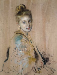 Niña con un abanico de Franz von Lenbach