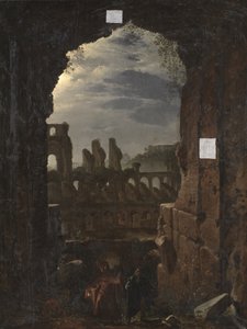 Vista del Coliseo a la luz de la luna