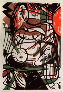 Nacimiento de un potro, 1913 de Franz Marc