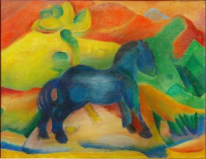 Caballito azul, pintura infantil